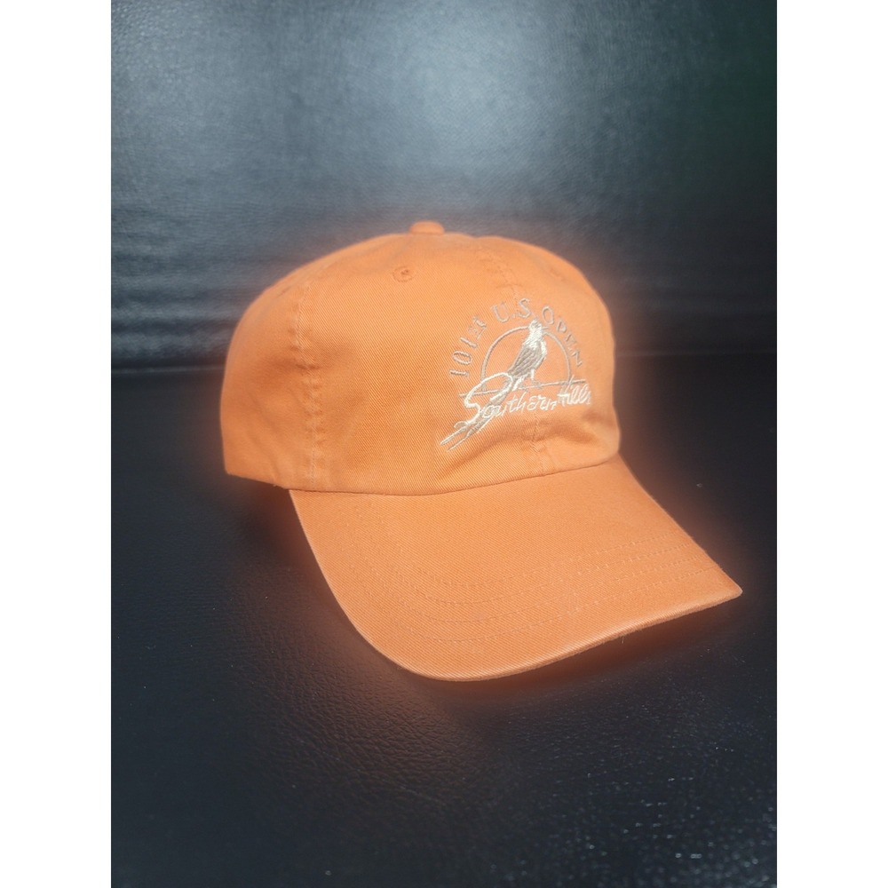 2001 US Open Southern Hills Golf Orange Cap Hat Strapback Made USA Adjustable